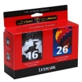 Lexmark 16/26 (10N0202) Black/Color Ink Cartridges, Pack Of 2